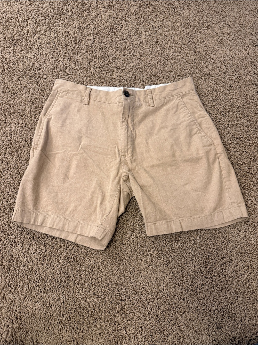 Amazon Essentials Men's Light Khaki Flat Front Shorts